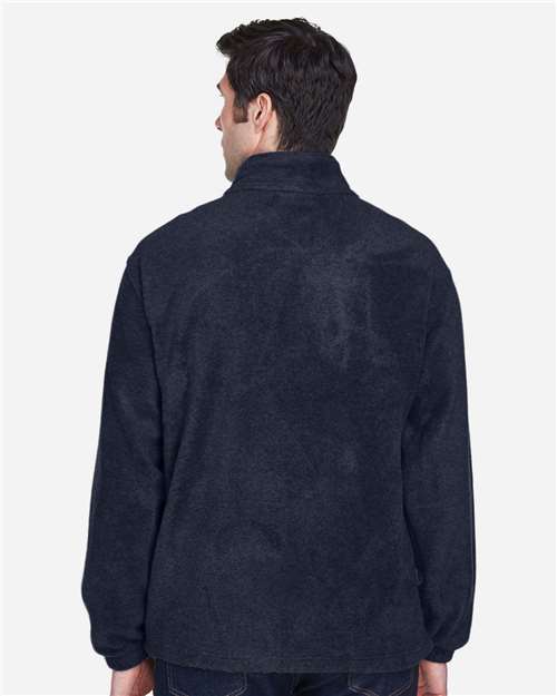 Harriton M990 Men's Full-Zip Fleece - Navy - model back