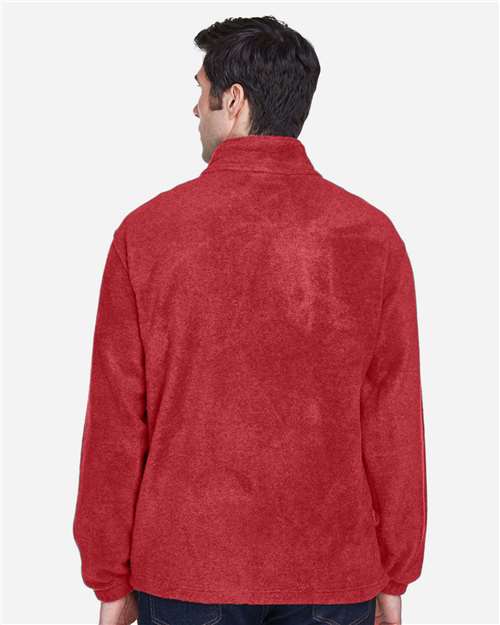 Harriton M990 Men's Full-Zip Fleece - Red - model back