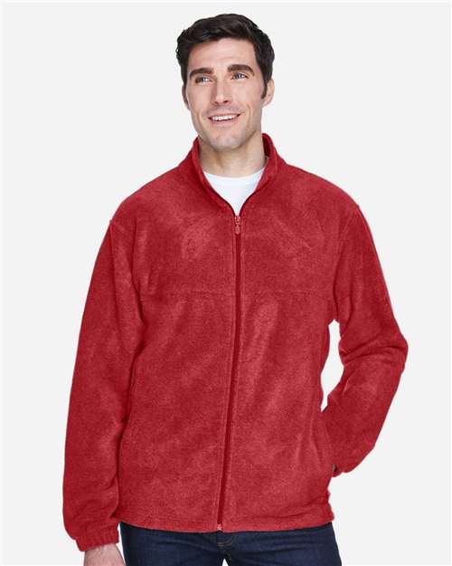 Harriton M990 Men's Full-Zip Fleece - Red - model front