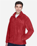 Harriton M990 Men's Full-Zip Fleece - Red - model side