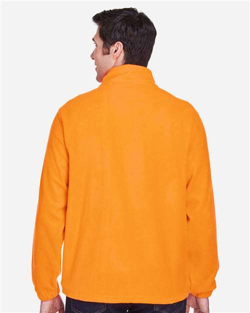 Harriton M990 Men's Full-Zip Fleece - Safety Orange - model back