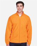 Harriton M990 Men's Full-Zip Fleece - Safety Orange - model front