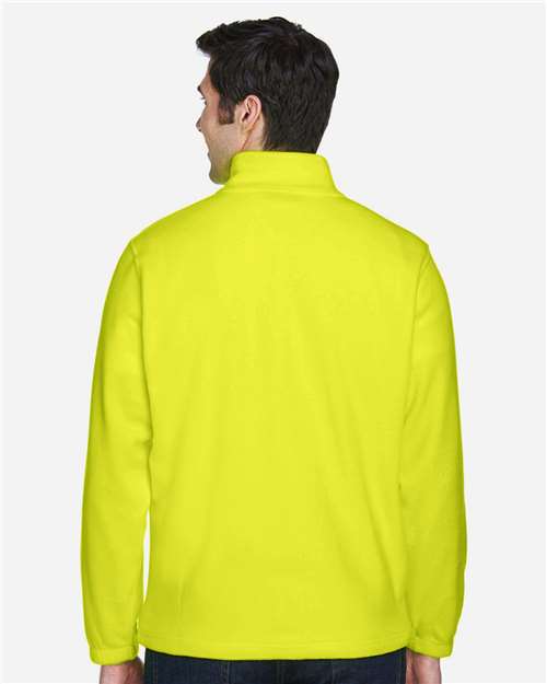 Harriton M990 Men's Full-Zip Fleece - Safety Yellow - model back