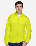 Harriton M990 Men's Full-Zip Fleece - Safety Yellow - model front