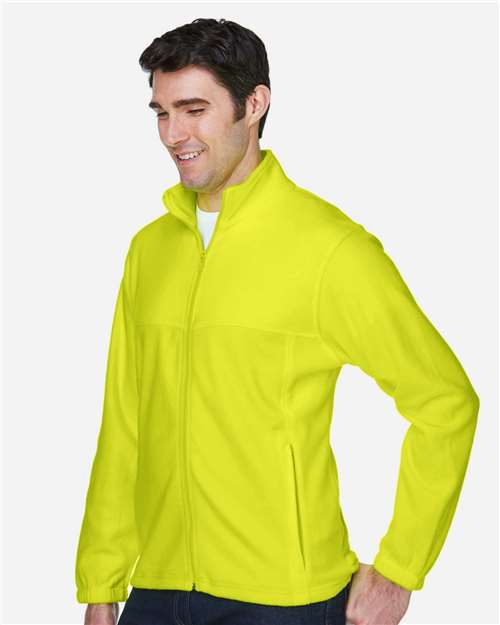 Harriton M990 Men's Full-Zip Fleece - Safety Yellow - model side