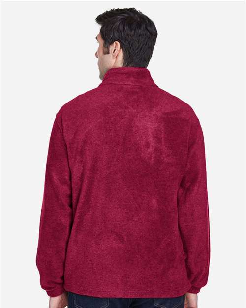 Harriton M990 Men's Full-Zip Fleece - Wine - model back