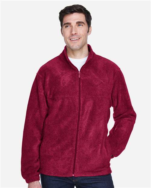 Harriton M990 Men's Full-Zip Fleece - Wine - model front