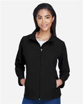 Team 365 TT80W Women's Leader Soft Shell Jacket - Black - model front
