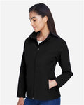 Team 365 TT80W Women's Leader Soft Shell Jacket - Black - model side