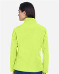 Team 365 TT80W Women's Leader Soft Shell Jacket - Safety Yellow - model back