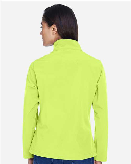 Team 365 TT80W Women's Leader Soft Shell Jacket - Safety Yellow - model back