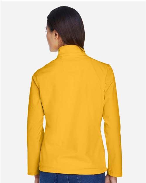 Team 365 TT80W Women's Leader Soft Shell Jacket - Sport Athletic Gold - model back