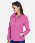 Team 365 TT80W Women's Leader Soft Shell Jacket - Sport Charity Pink - model side