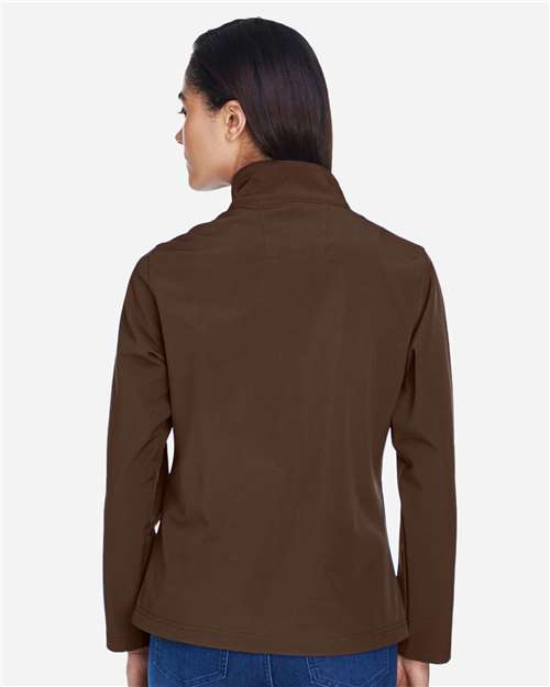 Team 365 TT80W Women's Leader Soft Shell Jacket - Sport Dark Brown - model back