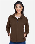 Team 365 TT80W Women's Leader Soft Shell Jacket - Sport Dark Brown - model front