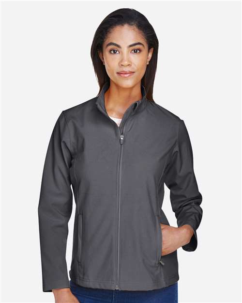 Team 365 TT80W Women's Leader Soft Shell Jacket - Sport Graphite - model front
