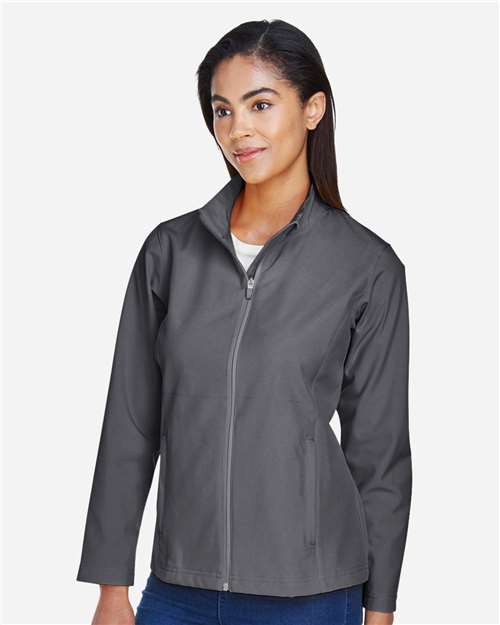 Team 365 TT80W Women's Leader Soft Shell Jacket - Sport Graphite - model side
