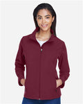 Team 365 TT80W Women's Leader Soft Shell Jacket - Sport Maroon - model front