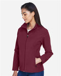 Team 365 TT80W Women's Leader Soft Shell Jacket - Sport Maroon - model side