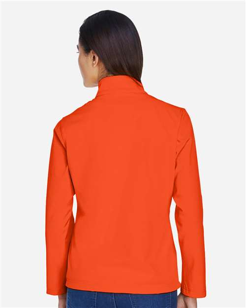 Team 365 TT80W Women's Leader Soft Shell Jacket - Sport Orange - model back