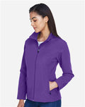Team 365 TT80W Women's Leader Soft Shell Jacket - Sport Purple - model side