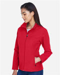 Team 365 TT80W Women's Leader Soft Shell Jacket - Sport Red - model side
