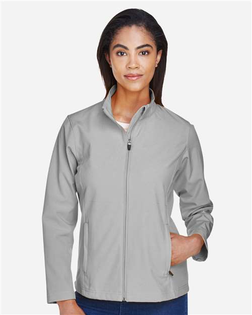 Team 365 TT80W Women's Leader Soft Shell Jacket - Sport Silver - model front