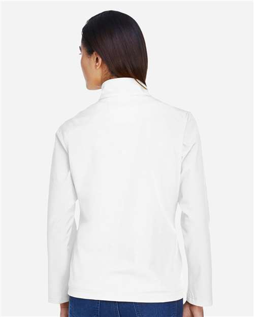Team 365 TT80W Women's Leader Soft Shell Jacket - White - model back