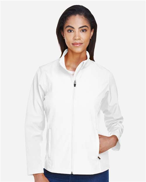 Team 365 TT80W Women's Leader Soft Shell Jacket - White - model front