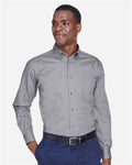 Harriton M500 Men's Easy Blend Twill Shirt - Dark Grey - model front