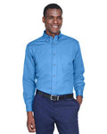 Harriton M500 Men's Easy Blend Twill Shirt - Nautical Blue - model front