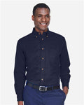 Harriton M500 Men's Easy Blend Twill Shirt - Navy - model front