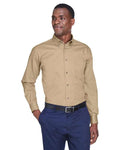 Harriton M500 Men's Easy Blend Twill Shirt - Stone - model front
