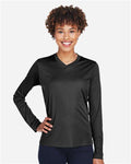 Team 365 TT11WL Women's Zone Performance Long Sleeve T-Shirt - Black - model front