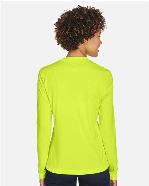 Team 365 TT11WL Women's Zone Performance Long Sleeve T-Shirt - Safety Yellow - model back