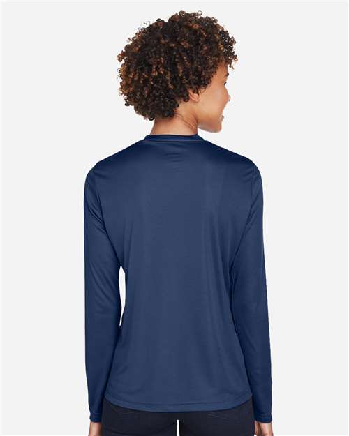 Team 365 TT11WL Women's Zone Performance Long Sleeve T-Shirt - Sport Dark Navy - model back