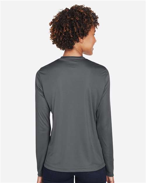 Team 365 TT11WL Women's Zone Performance Long Sleeve T-Shirt - Sport Graphite - model back