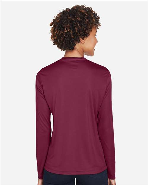 Team 365 TT11WL Women's Zone Performance Long Sleeve T-Shirt - Sport Maroon - model back