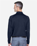 Harriton M211L Men's Advantage Long Sleeve Tactical Polo - Dark Navy - model back