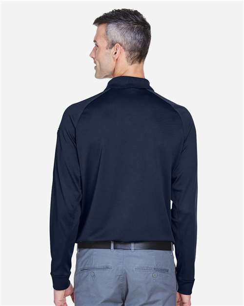 Harriton M211L Men's Advantage Long Sleeve Tactical Polo - Dark Navy - model back