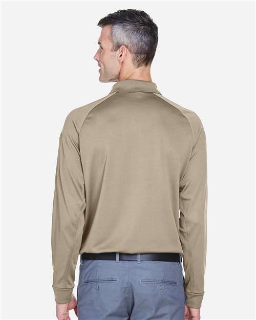 Harriton M211L Men's Advantage Long Sleeve Tactical Polo - Desert Khaki - model back