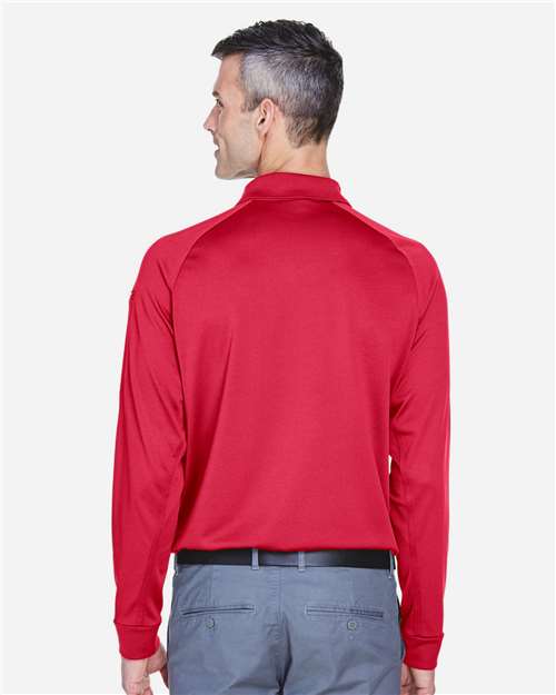 Harriton M211L Men's Advantage Long Sleeve Tactical Polo - Red - model back