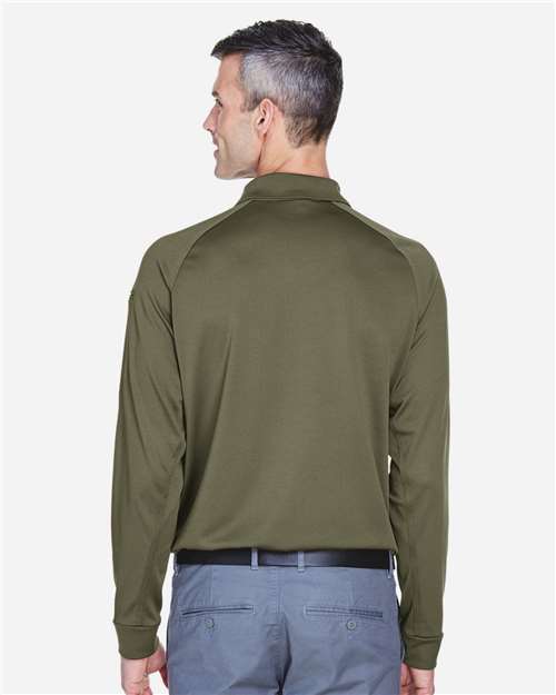 Harriton M211L Men's Advantage Long Sleeve Tactical Polo - Tactical Green - model back