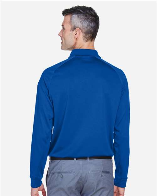 Harriton M211L Men's Advantage Long Sleeve Tactical Polo - True Royal - model back