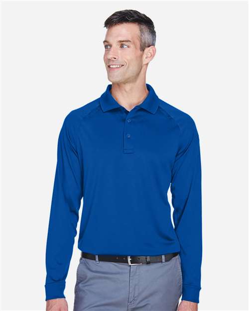 Harriton M211L Men's Advantage Long Sleeve Tactical Polo - True Royal - model front