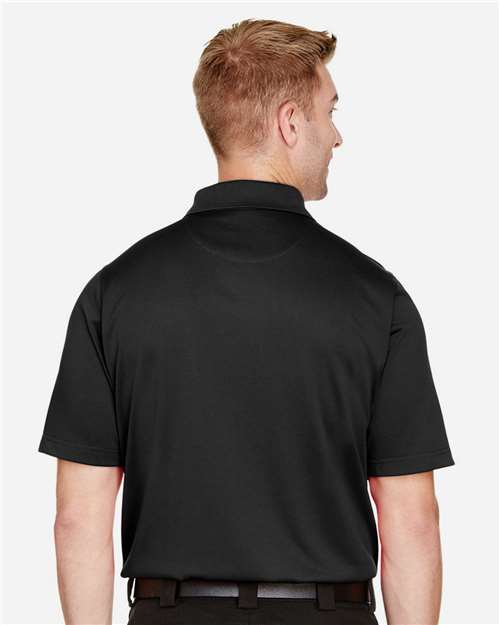 Harriton M348 Men's Advantage Snag Protection Plus Polo - Black - model back