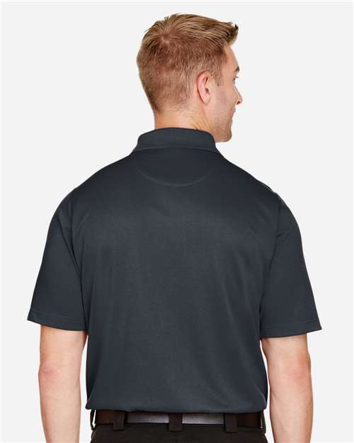 Harriton M348 Men's Advantage Snag Protection Plus Polo - Dark Charcoal - model back