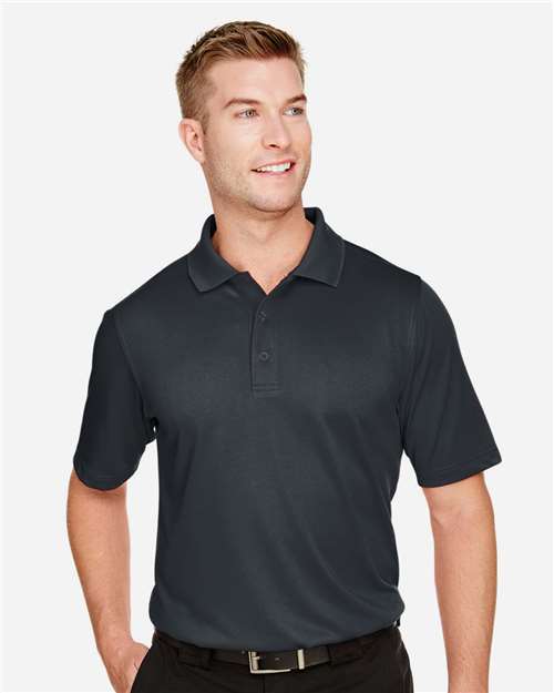 Harriton M348 Men's Advantage Snag Protection Plus Polo - Dark Charcoal - model front