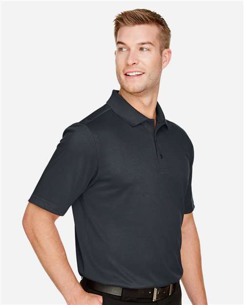 Harriton M348 Men's Advantage Snag Protection Plus Polo - Dark Charcoal - model side