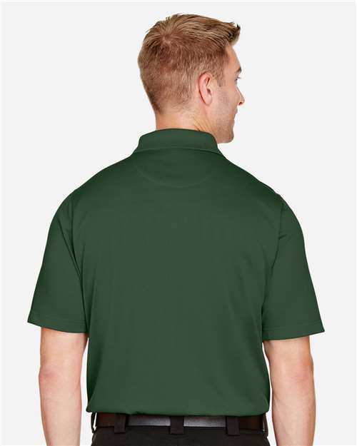 Harriton M348 Men's Advantage Snag Protection Plus Polo - Dark Green - model back